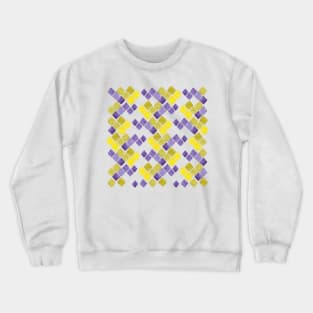 Faux gold watercolor roses and purple mosaic pattern Crewneck Sweatshirt